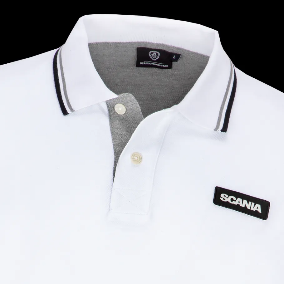 mens_white_classic_scania_pique_3.webp Polos*Scania Men's White Classic Pique