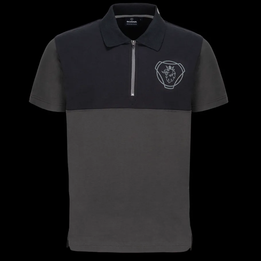 Polos*Scania Polo anthracite "Duo" à fermeture éclair 1/4 pour homme