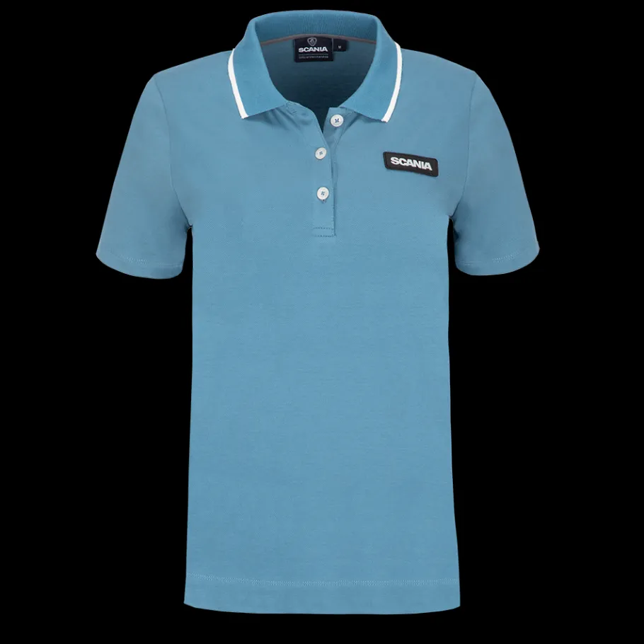 Polos*Scania Polo "Base" bleu clair pour femme