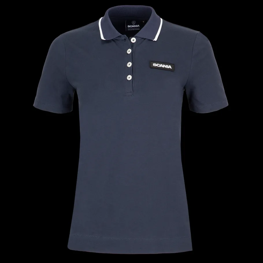 Polos*Scania Polo Piqué bleu marine pour femme