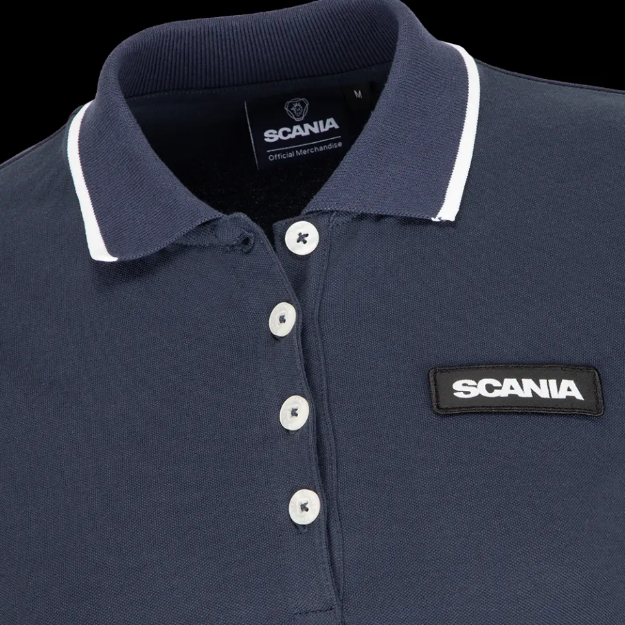 Polos*Scania Polo Piqué bleu marine pour femme