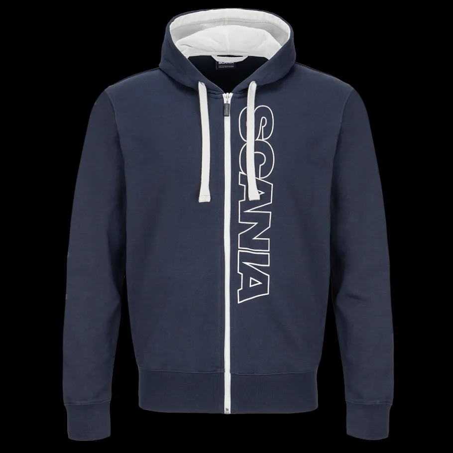 Pulls & Sweats*Scania Sweat à capuche "Base" à fermeture éclair bleu marine pour homme