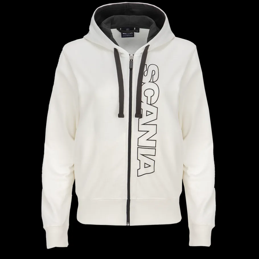 Pulls & Sweats*Scania Sweat à capuche et à fermeture éclair "Base" blanc cassé pour femme