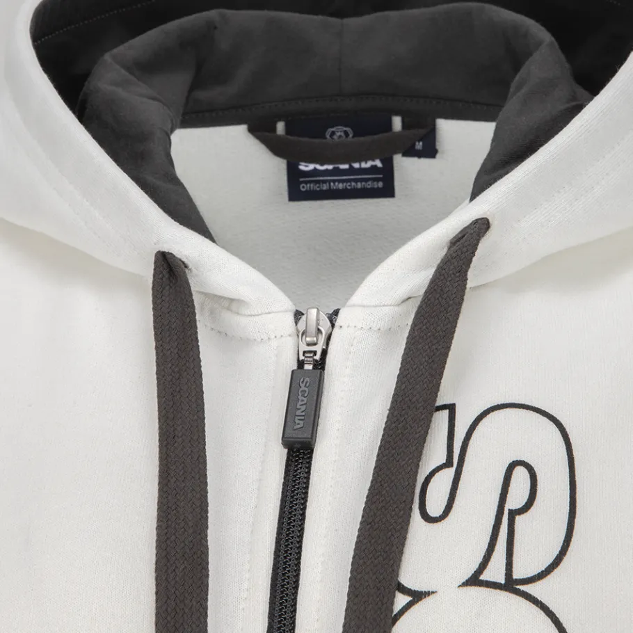 Pulls & Sweats*Scania Sweat à capuche et à fermeture éclair "Base" blanc cassé pour femme