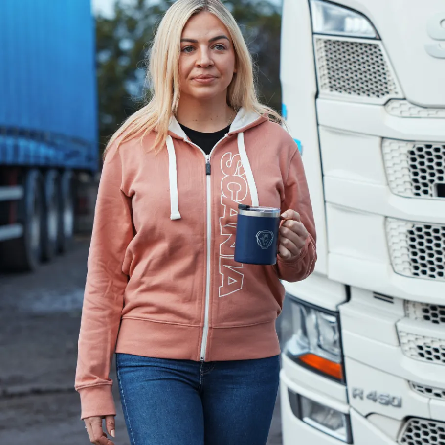 Pulls & Sweats*Scania Sweat à capuche et à fermeture éclair "Base" rose pâle pour femme