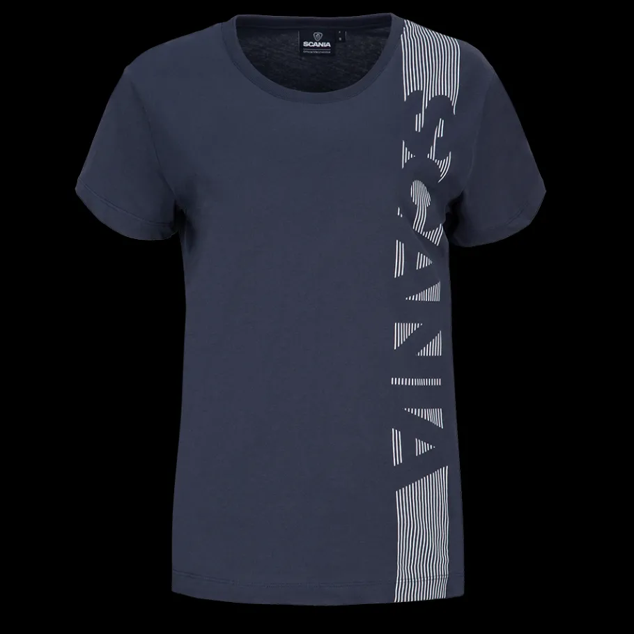 Tee-shirts*Scania T-shirt bleu marine à rayure verticale pour femme